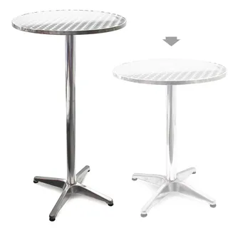 Wiltec Wiltec, höhenverstellbarer Stehtisch 70/110 cm Ø60 cm, 2in1 Bistrotisch Aluminium Outdoortisch, Bartisch, Partytisch