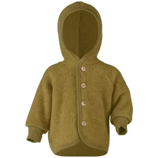 Engel - Wollfleece-Kapuzenjacke HOLZKNÖPFE in safran melange, Gr.50/56