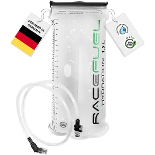 RaceFuel Outdoor Trinkblase mit Trinkschlauch für Sport und Outdoor I super leichte Wasserblase & Trinkbeutel zum Wandern I Trinksystem BPA frei I Rucksack Trinkblase (1,5 L)