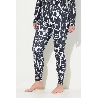 Ulla Popken Leggings Funktionsleggings bedruckt schnelltrocknend schwarz 58/60