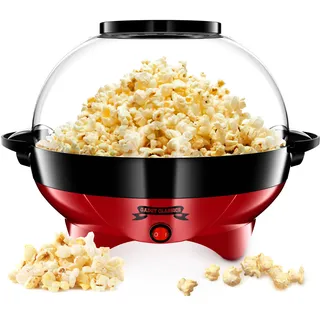 Gadgy Popcorn Maschine groß - Retro Popcorn Maker 5 L - Popcorn Maker mit Antihaftbeschichtung und abnehmbarer Heizfläche - Popkorn Maschine rot - Popcornmaschine 800W - Popcorn machine