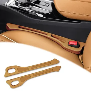 RuiYiL 2 Stück Autositz Lückenfüller für BMW 5er G31 Touring (ab 2017), Sitzseite Auslaufsicherer Streifen Spaltfüller Sitzlückenfüller Auto Innenraum Zubehör,B/Light-Brown