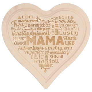 Spruchreif · Frühstücksbrettchen in Herzform · Brotzeitbrett mit Gravur · Holzbrett Herz · Geschenke für Eltern · Geschenke für Mama · Frühstücksbrettchen Holz