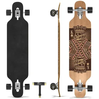 Skatro Drop Through Longboard Skateboard Freeride - Inklusive T-Tool