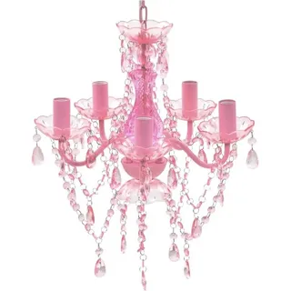 vidaXL Kronleuchter 5 Glühbirnen Rosa