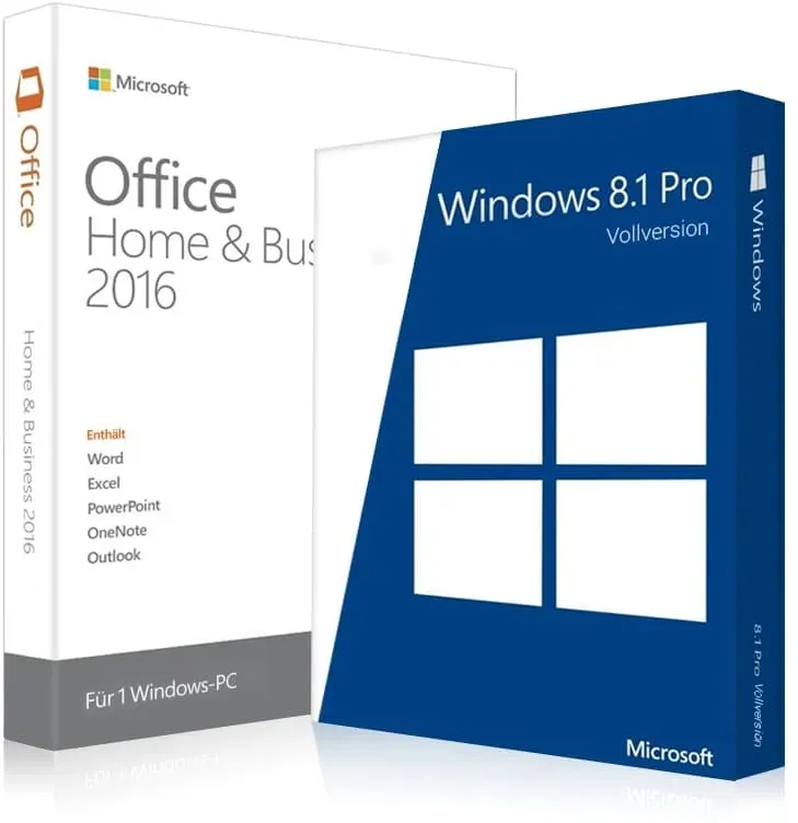 Windows 8.1 Pro + Office 2016 Home & Business Aktivierung