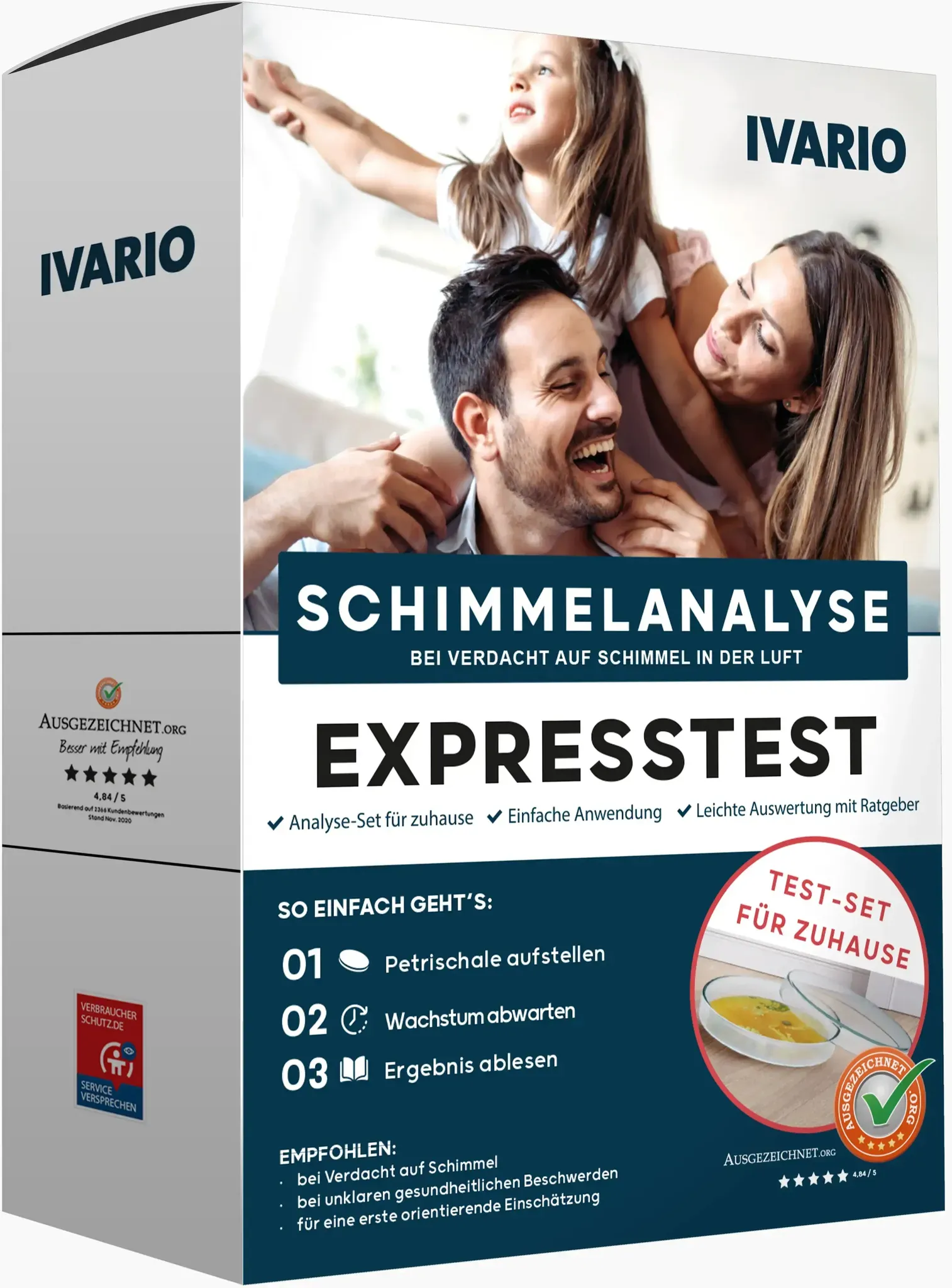 4x Schimmel-Selbsttest Raumluft - Vorteilspackung