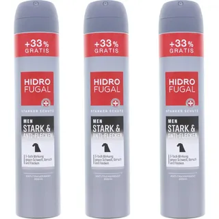 Hidrofugal 3 x Hidrofugal Men Stark & Anti Flecken Anti Transpirant Starker Schutz 3-Fac...