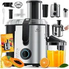 KESSER® Entsafter für Obst und Gemüse aus Edelstahl 1100W große 85 mm Einfüllöffnung inkl. Reinigungsbürste und Saftbehälter 3 Geschwindigkeitsstufen, Saftpresse Juicer