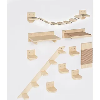 QLS Kletterwand Katzen Wandliege Katzenliege Katzenbett Katzenregal Wandmontage XXL