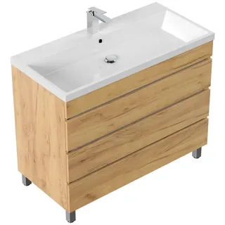 Posseik Waschbecken mit Unterschrank FELLINI 100 eiche gold 100,0 x 48,0 x 83,5 cm