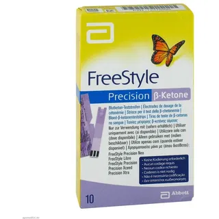 Keton-Teststreifen Freestyle Precision ß-Ketone Blutketon Teststreifen, Spar-Set 10-St., Schnelle Ergebnisse, Steril verpackt, Blutketonwerte messen