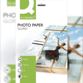Q-Connect KF01103 Inkjet-Photopapiere A4, hochglänzend, 180 g/qm, 20 Blatt