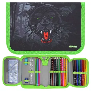 Spirit Schüleretui, Panther 28-teilig / schwarz