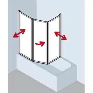 Kermi Vario 2000 Faltwand 2-/1-flügelig V2TS20751422K 74-76,3x140cm, Weiß Kerolan Perl
