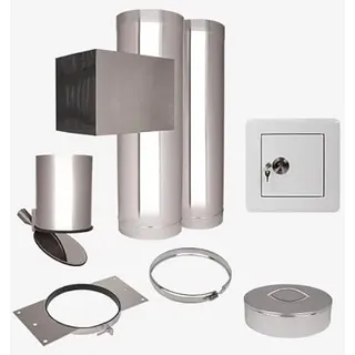 HKW Wäscheschacht Komplett Set 2: Edelstahl 250 mm