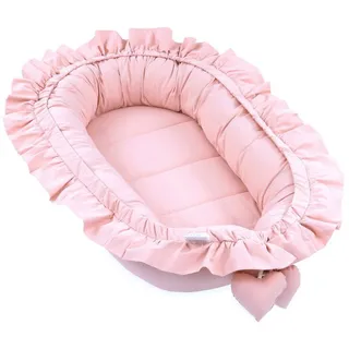Totsy Baby Babynest babynestchen neugeborene mit tragegriff 90 x 50 cm baby nestchen tragbar nest für bett kinder kuschelnest coccon für Jungen und Mädchen Schmutziges Rosa