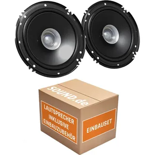 JUST SOUND best choice for caraudio Lautsprecher Einbauset passend mit JVC CS-J610X 16,5cm Auto Einbauzubehör 300Watt Koaxe KFZ PKW Paar für Skoda Octavia 2 1Z Heck