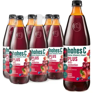 hohes C PLUS Antioxidantien (6 x 1l), 100% Saft, Apfel, rote Trauben, Aronia, Vitamin C, PLUS an Antioxidantien, ohne Zuckerzusatz, vegan
