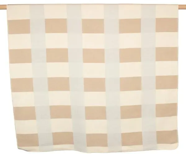 David Fussenegger Wohndecke Silvretta 'Blockkaro' 140 x 200 cm Beige