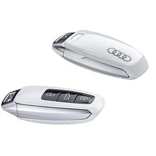 Audi 4N0071208AS9R Schlüsselblende Cover, mit Ringe Logo, nur für Schlüssel 8Y0959754 4N0959754 (gletscherweiß)