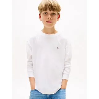 Tommy Hilfiger Langarmshirt TOMMY HILFIGER "ESSENTIAL T-SHIRT LS", Jungen, Gr. 74, weiß, Single Jersey, Obermaterial: 100% Baumwolle, unifarben, regular fit hüftlang, Rundhals, Bündchen, Shirts Langarmshirt, für Kinder bis 16 Jahre, Markenlogo