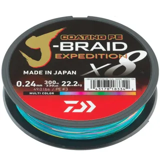 Daiwa J ́braid Expedition X8E 0.18mm-300m Farbe Multicolor