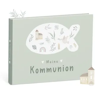 mintkind Erinnerungsalbum Meine Kommunion Salbei – Geschenk zur Kommunion für Jungen und Mädchen – liebevoll gestaltetes Fotoalbum zum Selbstgestalten – perfekte Erinnerung an einen besonderen Tag