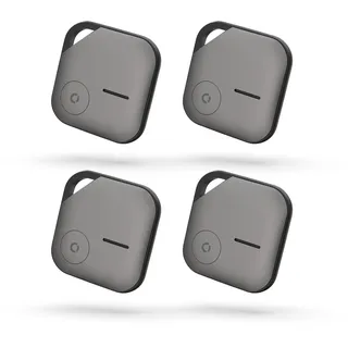 4 x Echo Smart Tag grau, Abzeichen sichtbar auf einer Karte, Piepton Ton, Batterie austauschbar mit 1 Jahr Akkulaufzeit, einfache Installation ohne App auf Ihrem iPhone, funktioniert mit Apple Find My