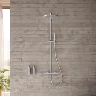 Herzbach Duschsäule RB 250mm rund mit Thermostat Edelstahl 11.988225.1.09