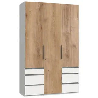 Level 150 x 236 x 58 cm Plankeneiche Nachbildung/weiß mit Schubladen