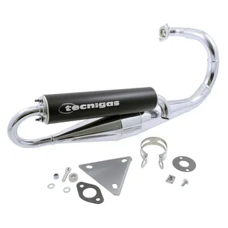 TECNIGAS Auspuff Next-R Chrom kompatibel mit PEUGEOT Speedfight 2 50 AC/LC Typ:S1, Speedfight 2 50 LC 307 WRC (Euro 2) Typ:S