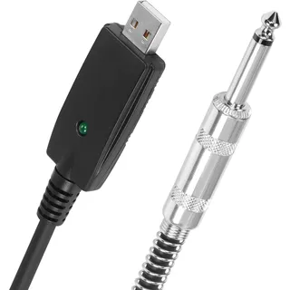 SinLoon usb to guitar jack cable USB to 6.35mm Guitar Interface 10FT Studio Audio Cable Guitar Computer Connector Cord Adapter for Instruments Recording Singing