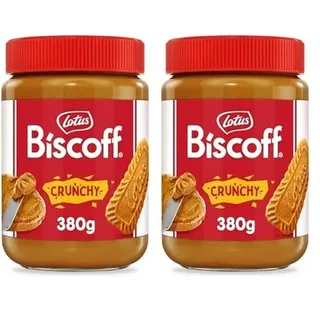 Lotus Biscoff | Süßer Brotaufstrich | Knusprig | Karamellisierter Keksgeschmack | Vegan | Nussfrei | Kein Zusatz von Aromen oder Farbstoffen | PET Glas | 380g (Packung mit 2)