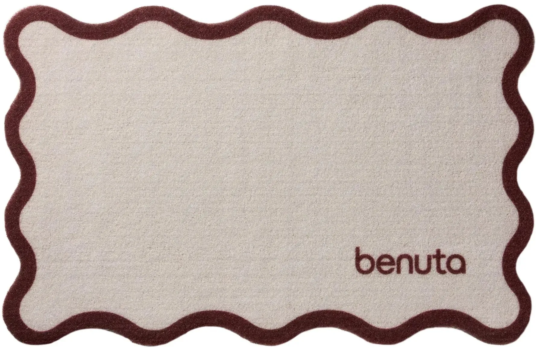 benuta Basic Fußmatte Curl Beige/Braun 50x80 cm - Moderner Kurzflor-Teppich für Wohnzimmer