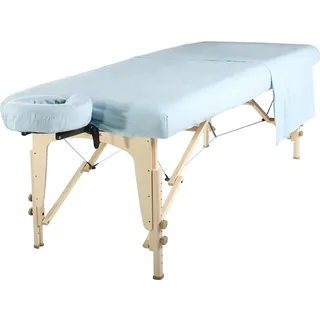 Master Massage liege Flanell Blatt Set 3 in 1 Liegedecke, flache Platte, Gesichts-Kissenbezug Himmelblau