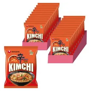 Nongshim Fertiggericht Shin Kimchi Ramyun, scharfe, koreanische Nudelsuppe, je 120 g, 20 Stück