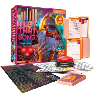 Play That Song! Musik Quiz Spiel mit App, QR-Code, Buzzer,3000 Fragen,500 Karten