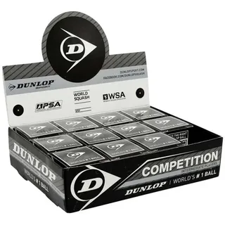 Dunlop Competition Single Grey Dot Squashbälle - Black - 12 Kugeln