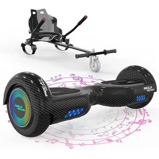 MEGA MOTION Hoverboards mit Hoverkart für Kinder, 6.5 Zoll Hoverboards mit Bluetooth - Carbon Black - Carbon Black
