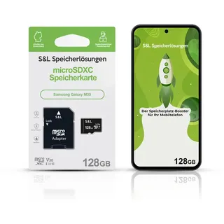 Tec-Expert microSD Karte S&L für Samsung Galaxy M35 Speicherkarte (128 GB, Class 10, microSDXC)