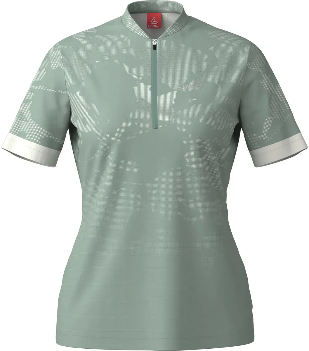 Löffler Damen Illusion Half Zip Trikot (Größe M, weiss)