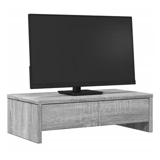 vidaXL Monitorständer mit Schubladen Grau Sonoma 50x27x15 cm