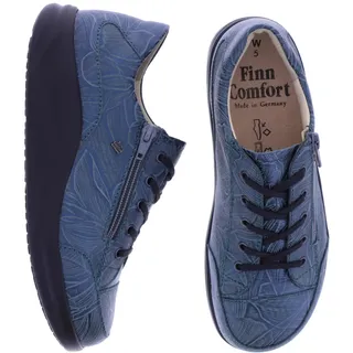 Finn Comfort FINNAMIC Hachiouji Damen Schnürschuhe Petrol bedrucktes Glattleder (blau, EU Schuhgrößensystem, Erwachsene, Damen, Numerisch, Breit, 42) - 42 EU Weit