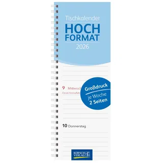 Korsch Verlag Tischkalender Großdruck 2026 Hochformat