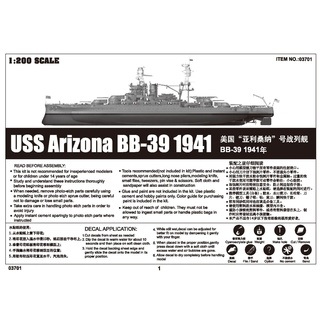 Trumpeter TRU03701 3701 Modellbausatz USS Arizona BB-39,