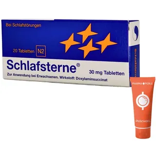 Schlafsterne 20 Tabletten mit Doxylamin bei Schlafstörungen I unterstützt das Einschlafen und Durchschlafen I mit give-away von Pharma Perle