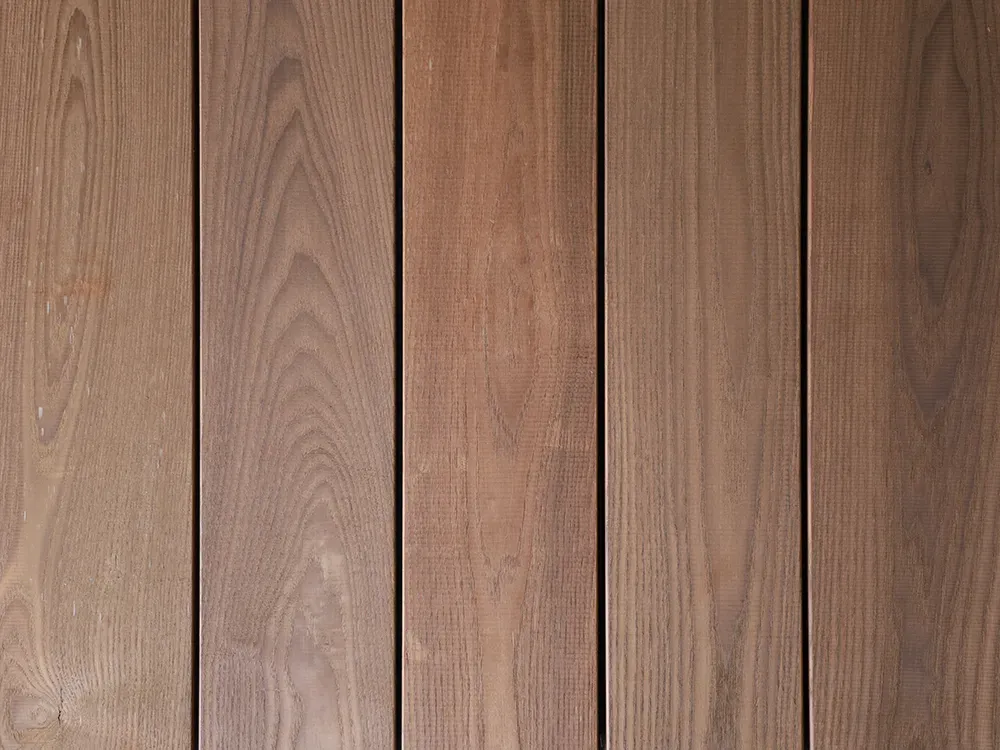 KAHRS Thermoesche Terrassendielen, 20x115 mm, seitlich genutet, Sichtseite glatt gehobelt, Rückseite egalisiert