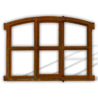 aubaho Stallfenster, Fenster, Gussfenster, Gußeisenfenster, Eisenfenster, Antikfenster mit Stichbogen zum öffnen