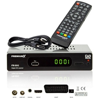 PremiumX FTA 531C Kabel Receiver DVB-C FullHD TV Digital USB SCART HDMI Kabel-Receiver